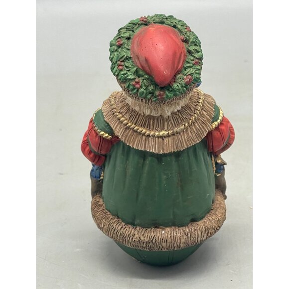 Christmas midwest imports Santa roly poly figurine blue bird wreath red 4.5 READ - Picture 3 of 5